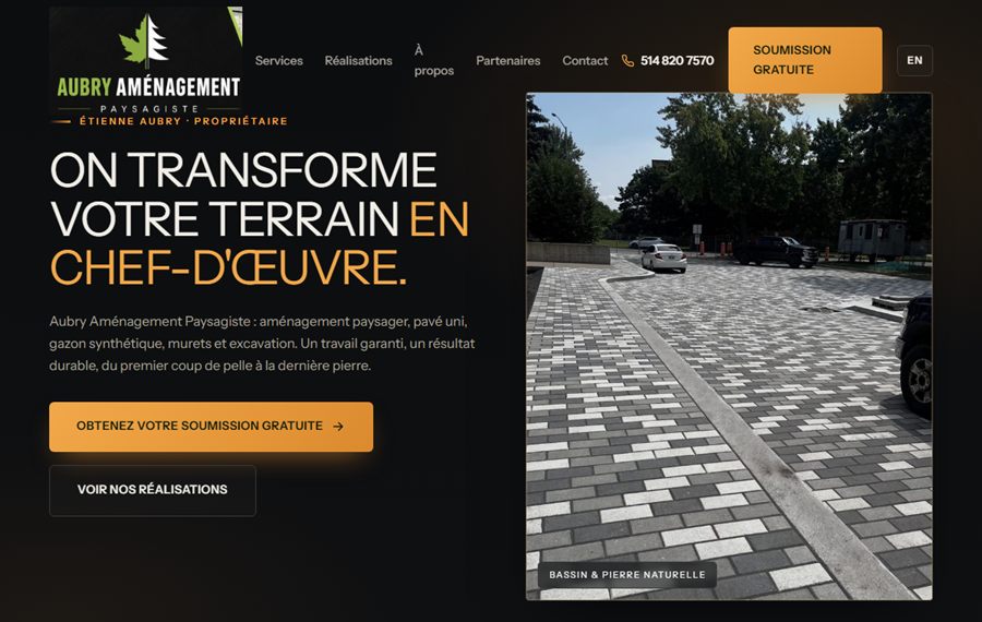 Aperçu du site aubryamenagement.ca