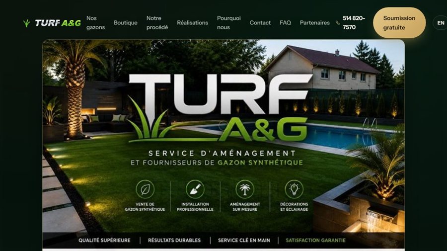 Aperçu du site turf-ag.ca